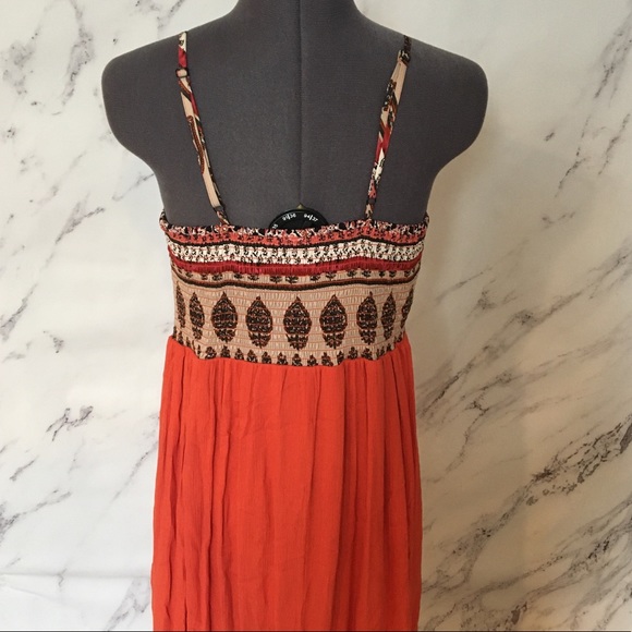 NWOT Xhilaration Orange Maxi Dress Size M - Picture 3 of 6